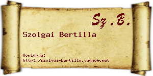 Szolgai Bertilla névjegykártya